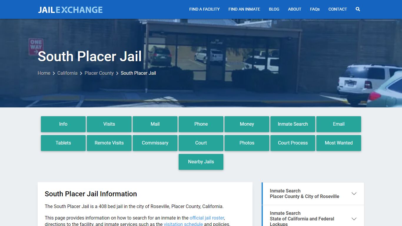 South Placer Jail, CA Inmate Search, Information